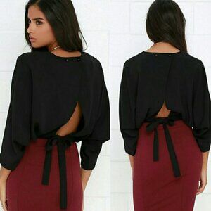 Farrow Ava Open Back Top In Classic Black Size Medium